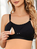 SHEIN Maternity Scallop Trim Nursing Bra For Mother