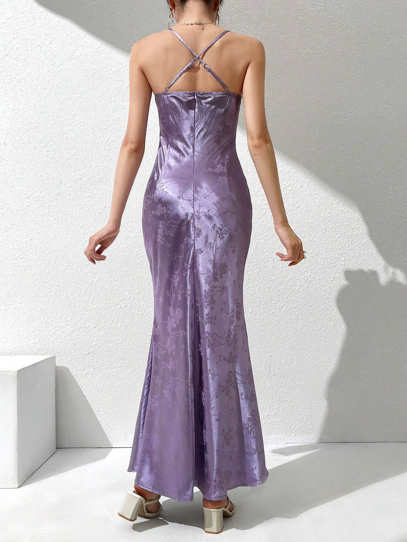  | SHEIN Modely 2pcs Women's Solid Color Mesh Flare Sleeve Jacket & Floral Print Dress Simple Daily Outfit Set | Dress | Shein | OneHub