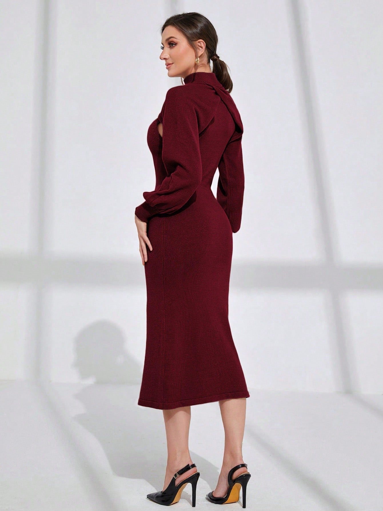  | SHEIN Modely Mock Neck Super Crop Sweater & Sweater Dress | Dress | Shein | OneHub