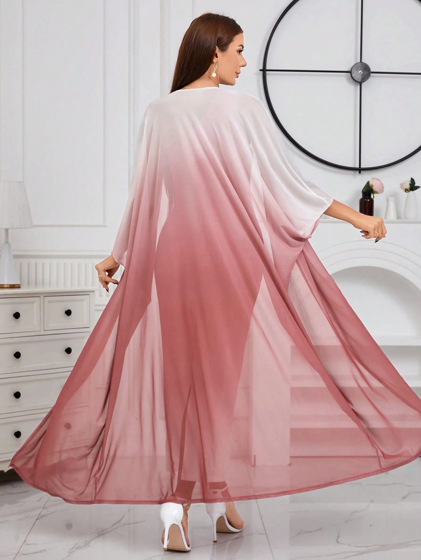  | SHEIN Modely Ombre Shoulder Sloping Dress With Coat Evening Dress | Dress | Shein | OneHub