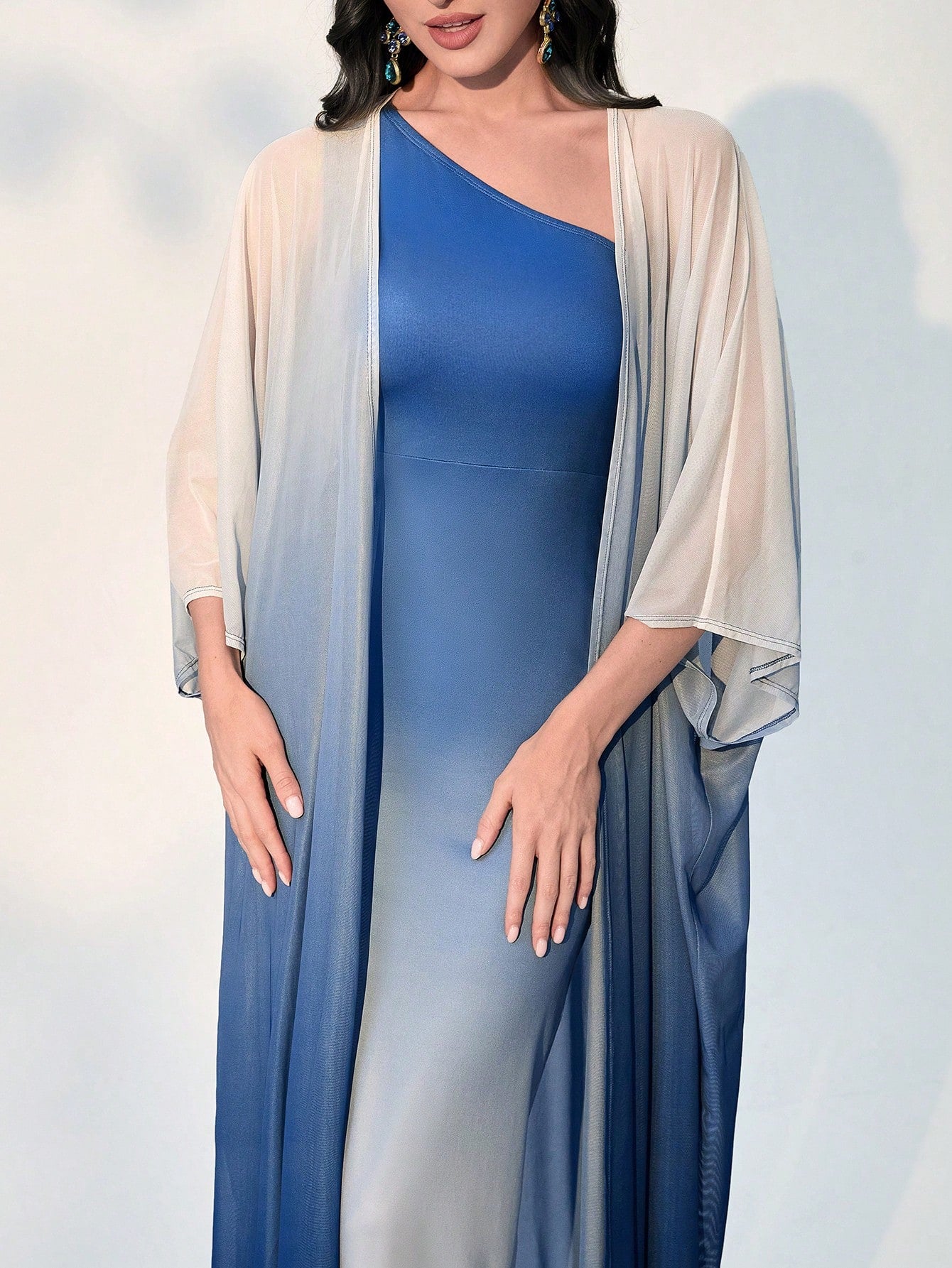  | SHEIN Modely Ombre One Shoulder Dress With Coat | Dress | Shein | OneHub