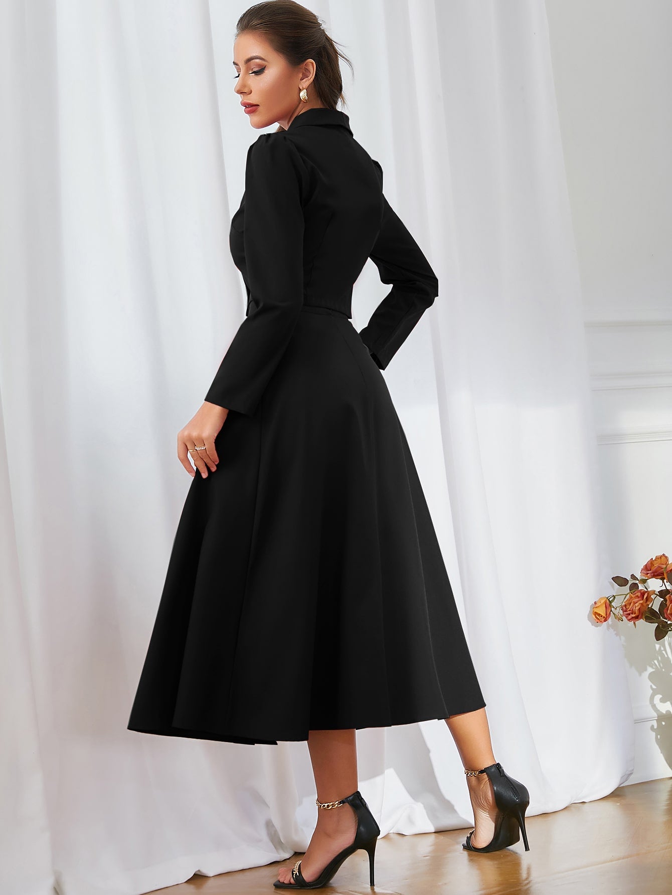  | SHEIN Modely Solid Double Breasted Shawl Collar Blazer & Skirt | Top and Pant Set | Shein | OneHub