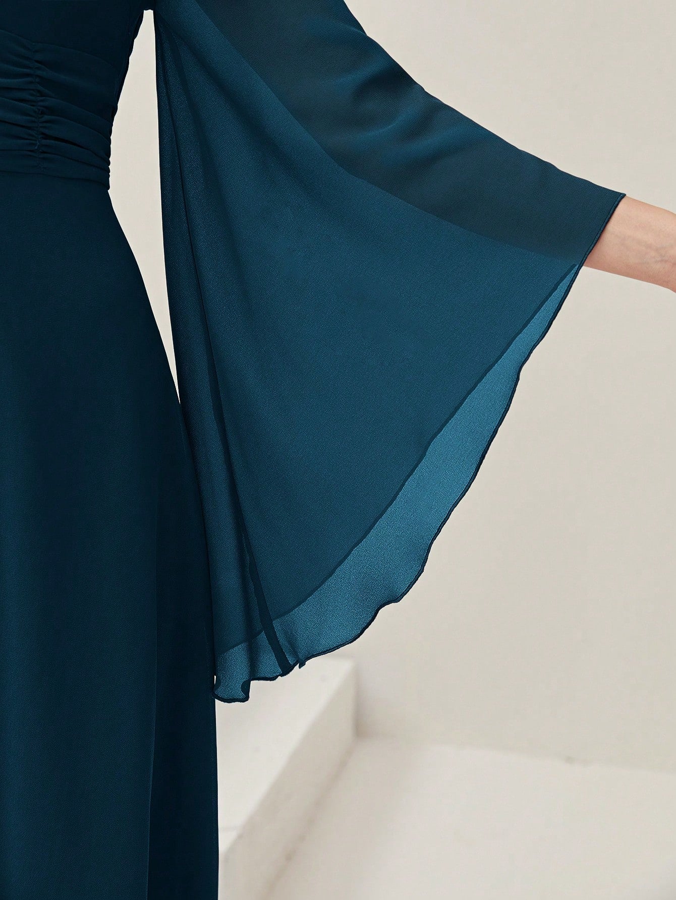  | SHEIN Modely Surplice Neck Flounce Sleeve Ruched Waist Dress | Dress | Shein | OneHub