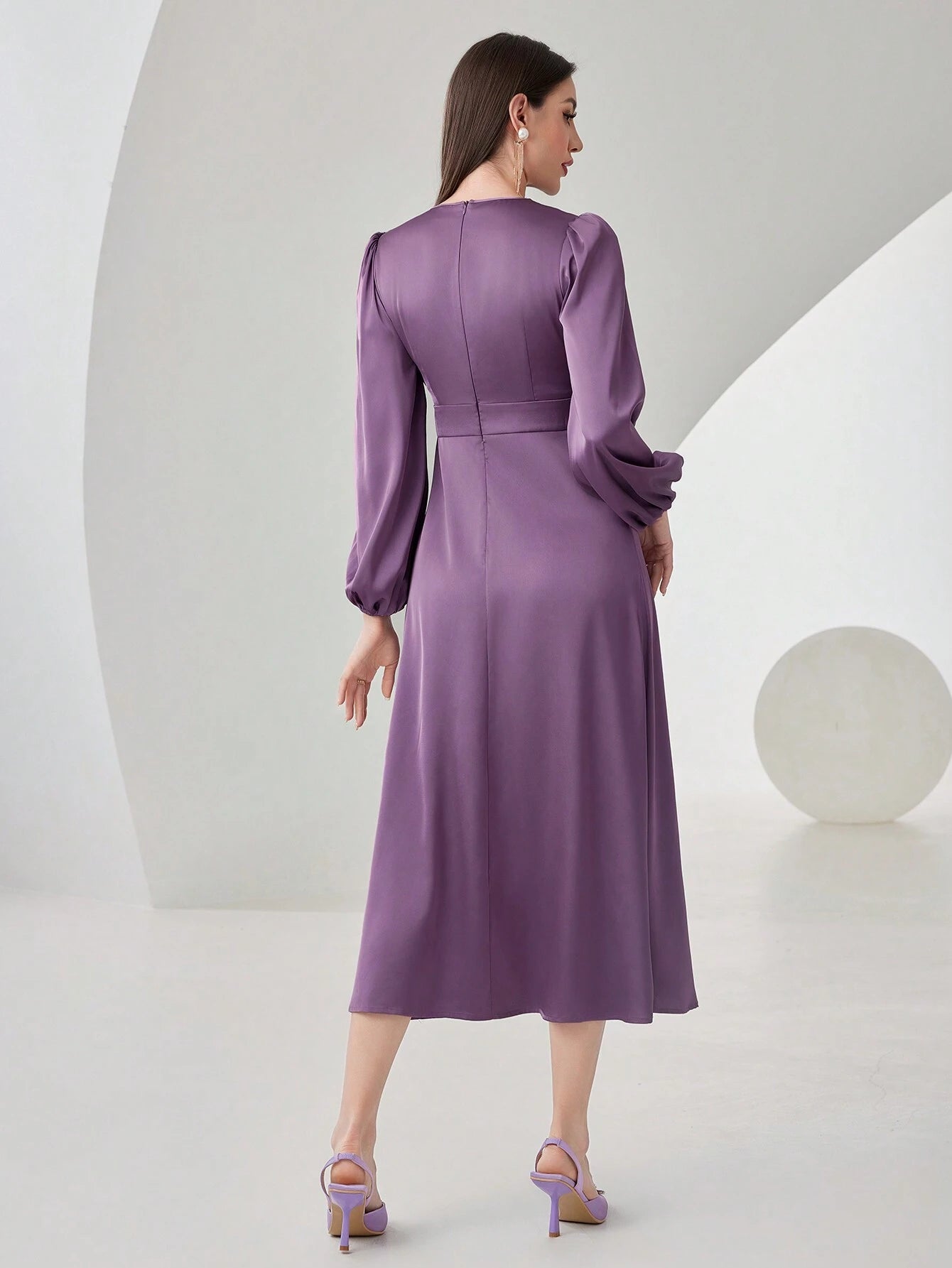  | SHEIN Modely Women's Lantern Sleeve Ruffle Hem Dress | Dress | Shein | OneHub