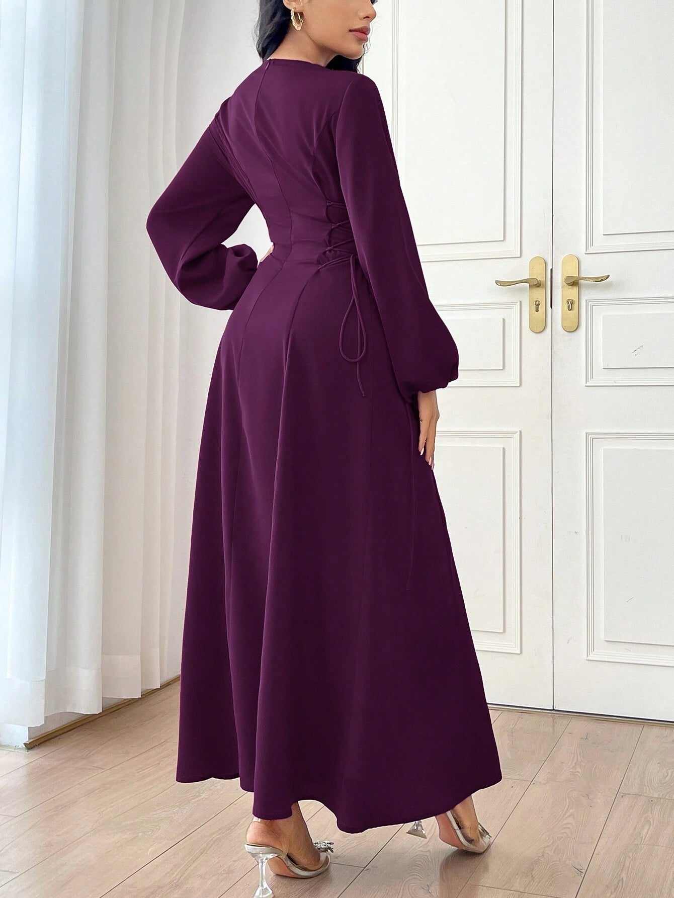 SHEIN Modely Women's Solid Color Simple Daily Long Sleeve Dress Party | Dress | OneHub SHEIN Modely Women's Solid Color Simple Daily Long Sleeve Dress Party | Dress | OneHub