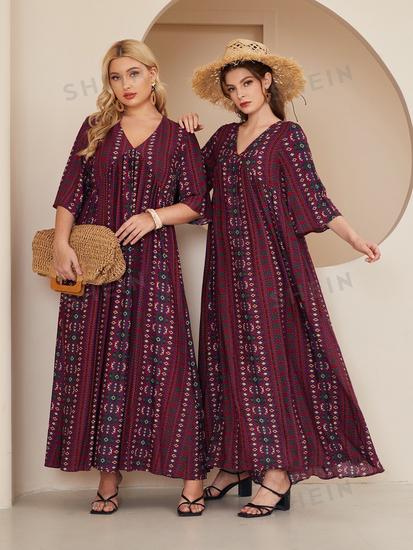  | SHEIN Mulvari 1 PC V-neck Smock Dress | Dress | Shein | OneHub