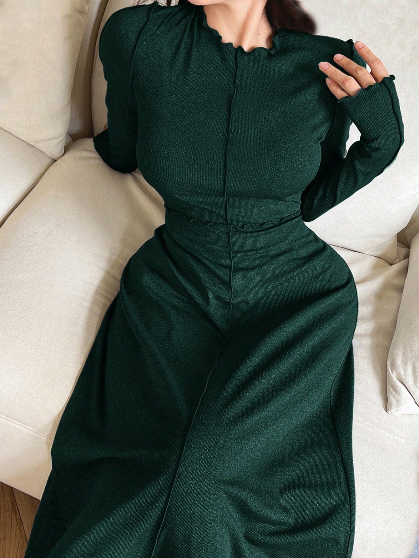  | SHEIN Mulvari Women Elegant Solid Color Long Dress, Autumn | Dress | Shein | OneHub