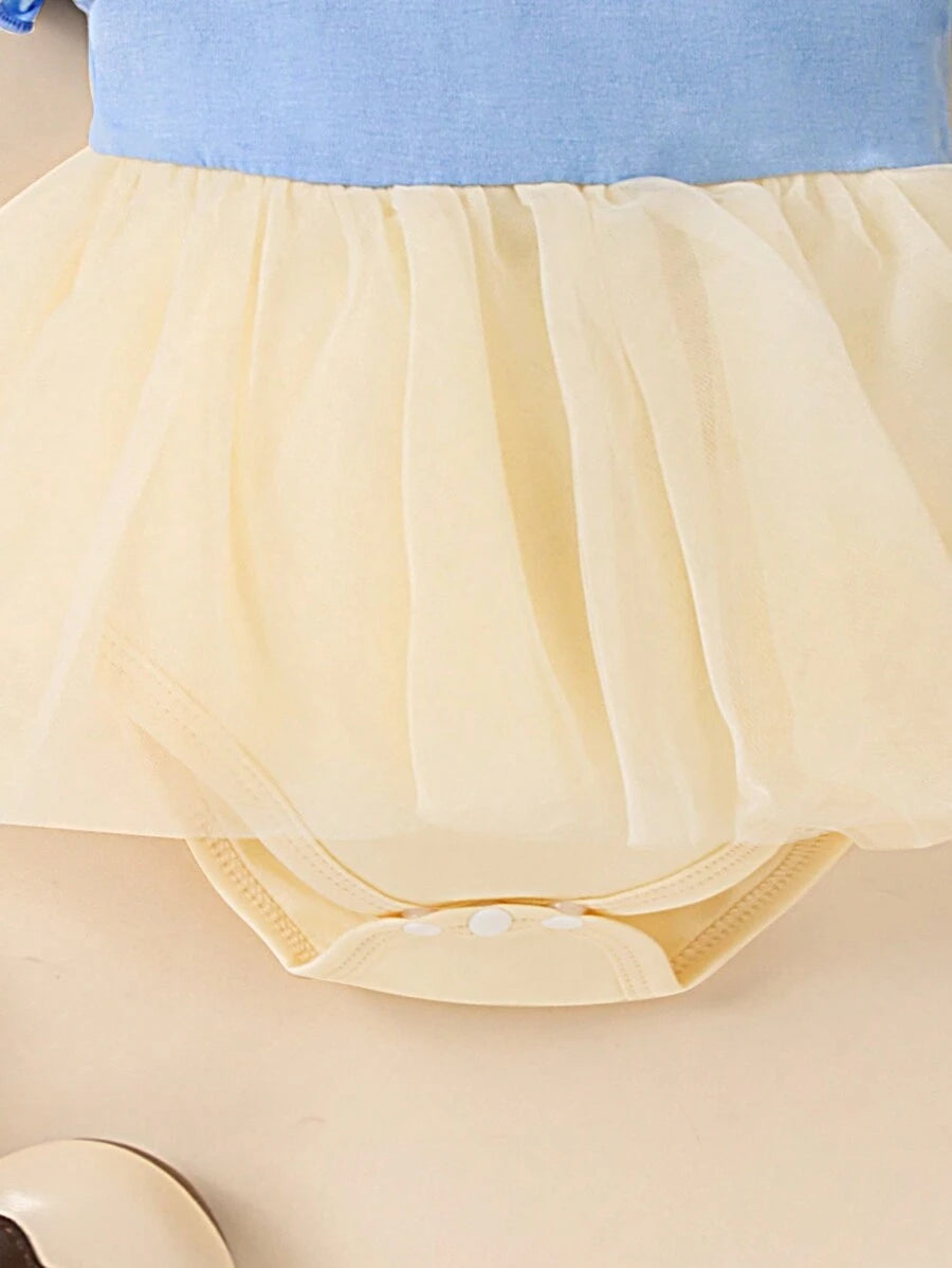  | SHEIN Persoplay Kids New Baby/Toddler Girls Cute Heart Print Collared Short Sleeve Mesh Jumpsuit Outfit With Bow Headband, Unique & Design | Dress | Shein | OneHub