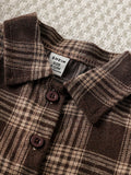 SHEIN Playful Pals 3pcs Baby Girls' Fashion Chic Outfit: Plaid Long Sleeve Shirt + Suspender Short Crop Top + Flared Denim Pants Casual Suit Autumn Fall