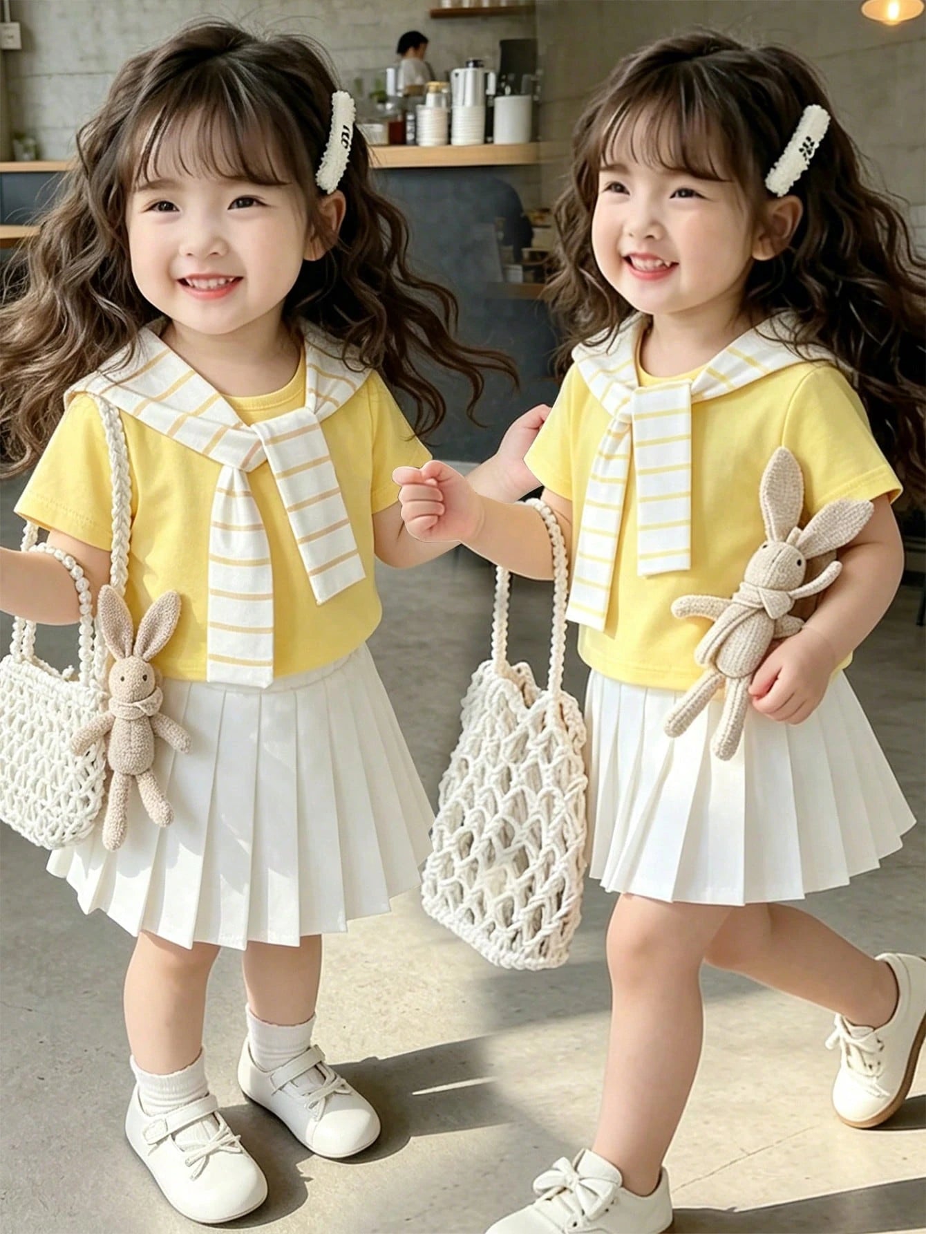 SHEIN Playful Pals 3pcs/Set Toddler Infant Baby Girls' Summer Casual T-Shirt