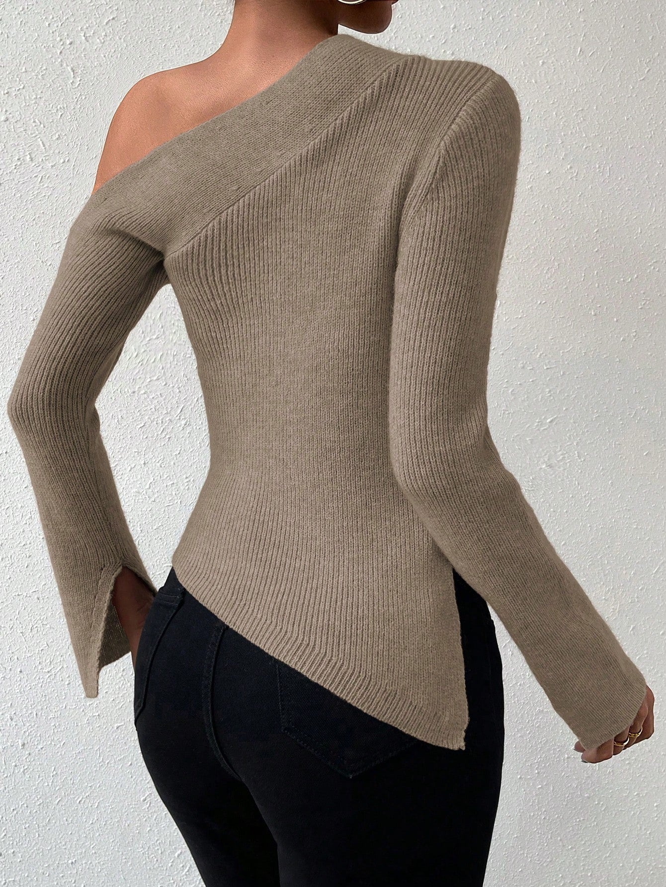  | SHEIN Priv̩ Asymmetrical Neck Split Sleeve Sweater | Sweater | Shein | OneHub