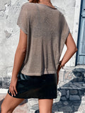  | SHEIN Priv̩ Batwing Sleeve Sheer Knit Top Without Bra | T-shirt | Shein | OneHub