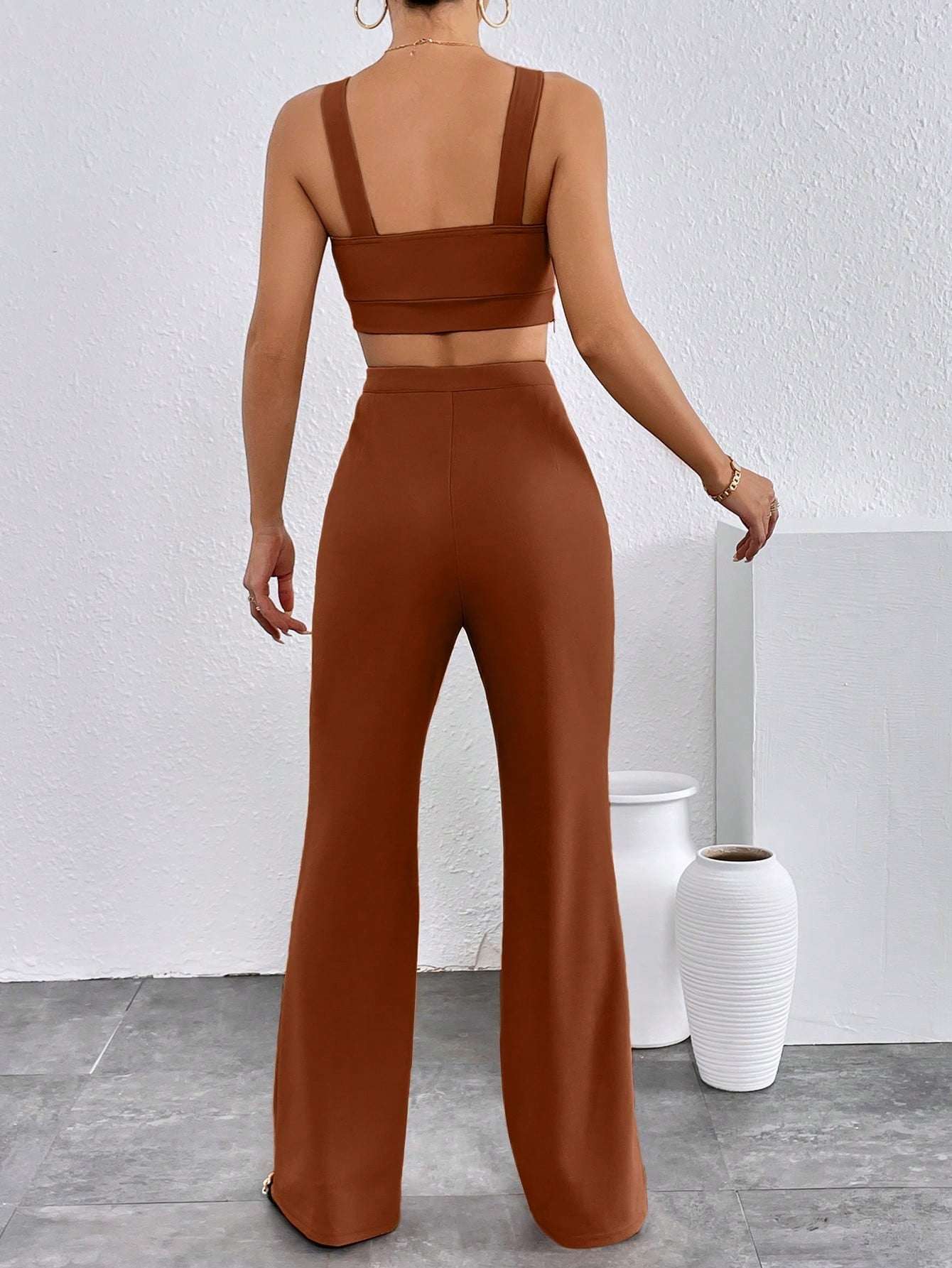  | SHEIN Chain Detail Cami Top & Flare Leg Pants | Top and Pant Set | Shein | OneHub