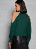  | SHEIN Priv̩ Cold Shoulder Rib-knit Tee | Top | Shein | OneHub