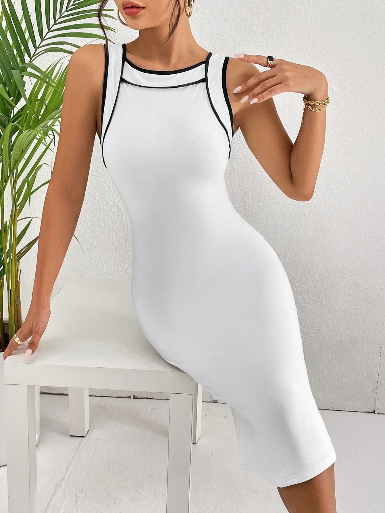 white bodycon dress shein Modelyn Fuzzy Cuff Sweetheart Neck Bodycon Dress Without Belt Long Evening Dresses