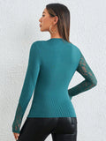  | SHEIN Priv̩ Contrast Lace Mock Neck Tee | Top | Shein | OneHub