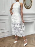  | SHEIN Privé Elegant Lace Halter Neck Slim Fit Midi Dress For Wedding Party Or Elegant Gatherings | Dress | Shein | OneHub