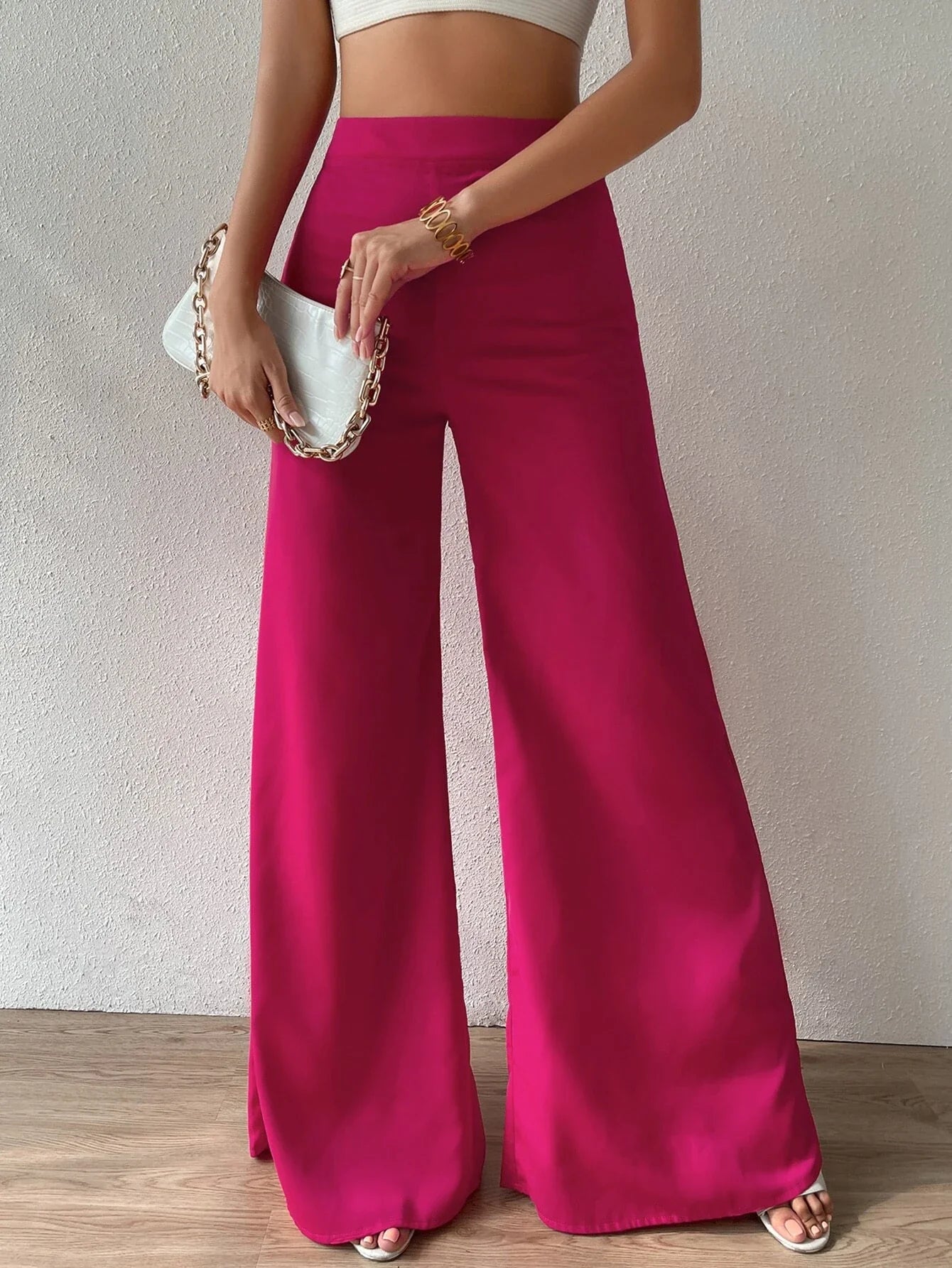  | SHEIN Priv̩ High Waist Wide Leg Pants | Pants | Shein | OneHub