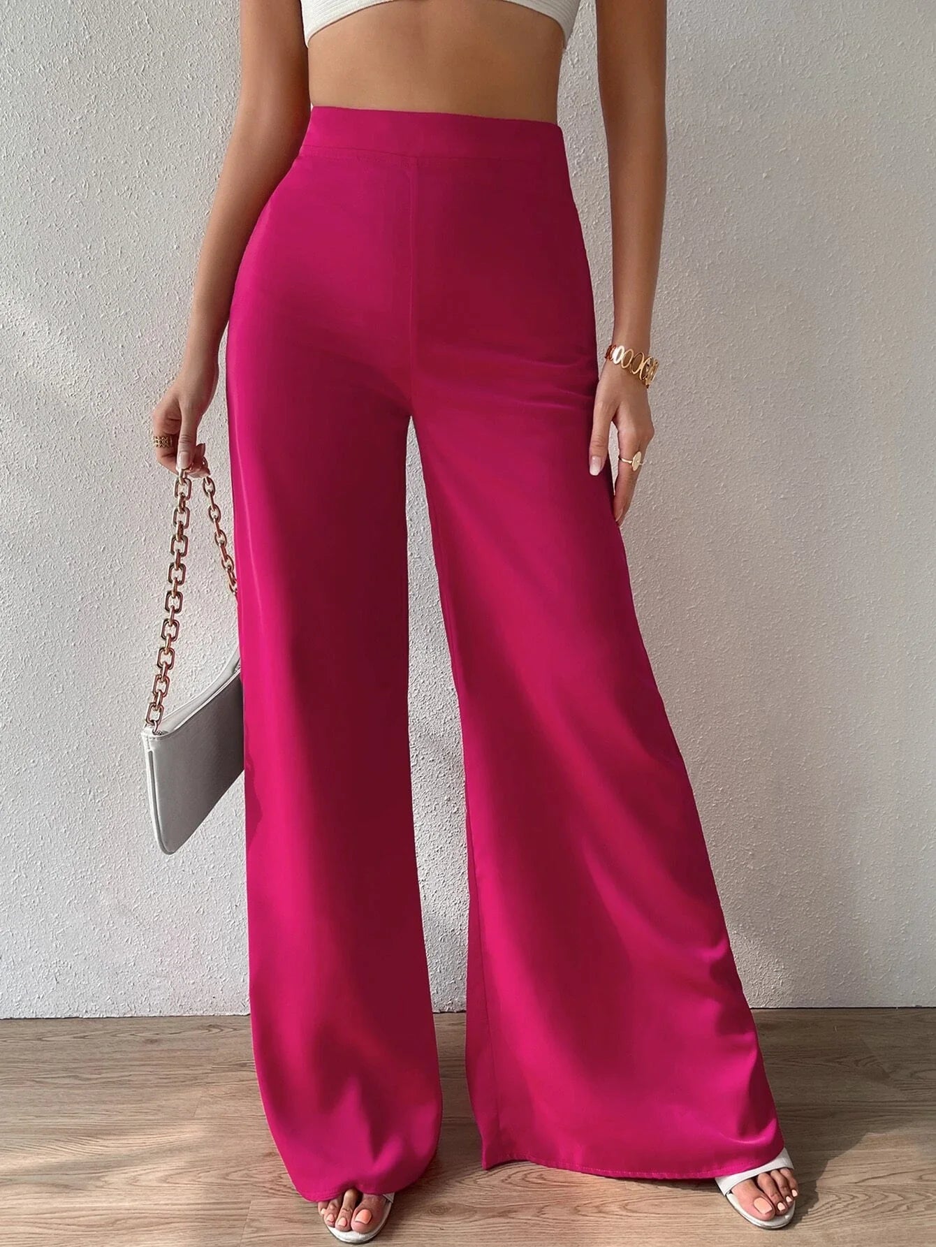  | SHEIN Priv̩ High Waist Wide Leg Pants | Pants | Shein | OneHub