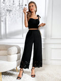  | SHEIN Privé Laser Cut Out Wide Leg Pants | Pants | Shein | OneHub