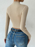  | SHEIN Priv̩ Mock Neck Cable Knit Crop Sweater | Top | Shein | OneHub