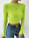  | SHEIN Priv̩ Mock Neck Cable Knit Crop Sweater | Top | Shein | OneHub