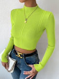  | SHEIN Priv̩ Mock Neck Cable Knit Crop Sweater | Top | Shein | OneHub