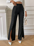  | SHEIN Priv̩ Pearls Beaded Split Hem Flare Leg Pants | Pants | Shein | OneHub