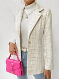  | SHEIN Priv̩ Plaid Pattern Lapel Neck Single Button Tweed Blazer | Blazer | Shein | OneHub