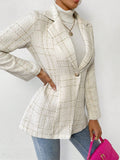  | SHEIN Priv̩ Plaid Pattern Lapel Neck Single Button Tweed Blazer | Blazer | Shein | OneHub