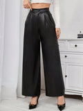  | SHEIN Priv̩ Pu Leather Wide Leg Pants | Pants | Shein | OneHub