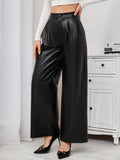  | SHEIN Priv̩ Pu Leather Wide Leg Pants | Pants | Shein | OneHub