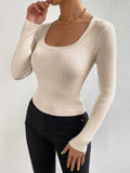  | SHEIN Privé Scoop Neck Ribbed Knit Sweater | Skirt | Shein | OneHub