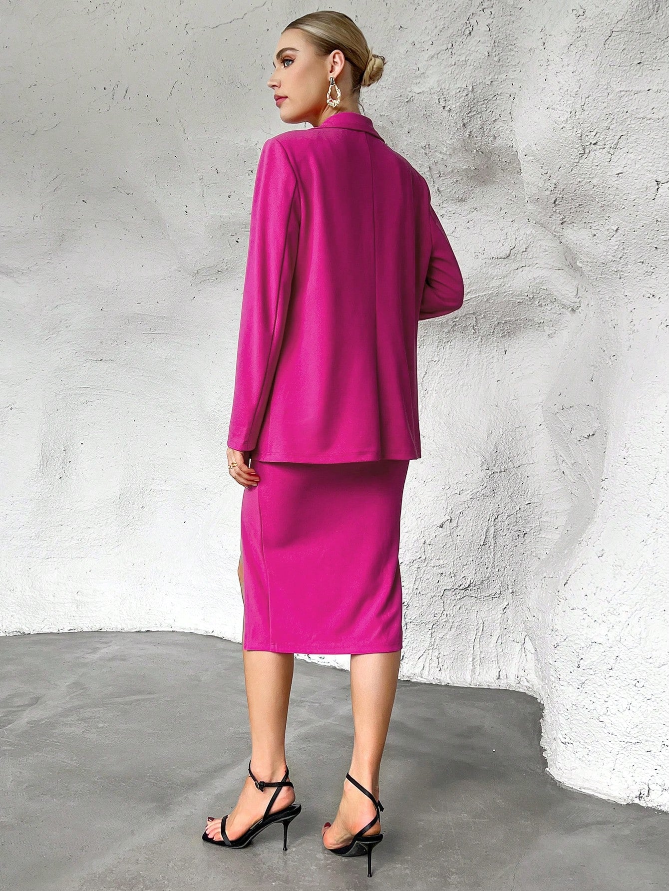  | SHEIN Privé Solid Cami Top & Split Thigh Skirt & Blazer | Top and Pant Set | Shein | OneHub