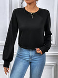  | SHEIN Privé Solid Tie Back Wrap Sweatshirt | Blouse | Shein | OneHub
