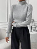  | SHEIN Privé Turtleneck Ribbed Knit Turtleneck Sweater | Sweater | Shein | OneHub