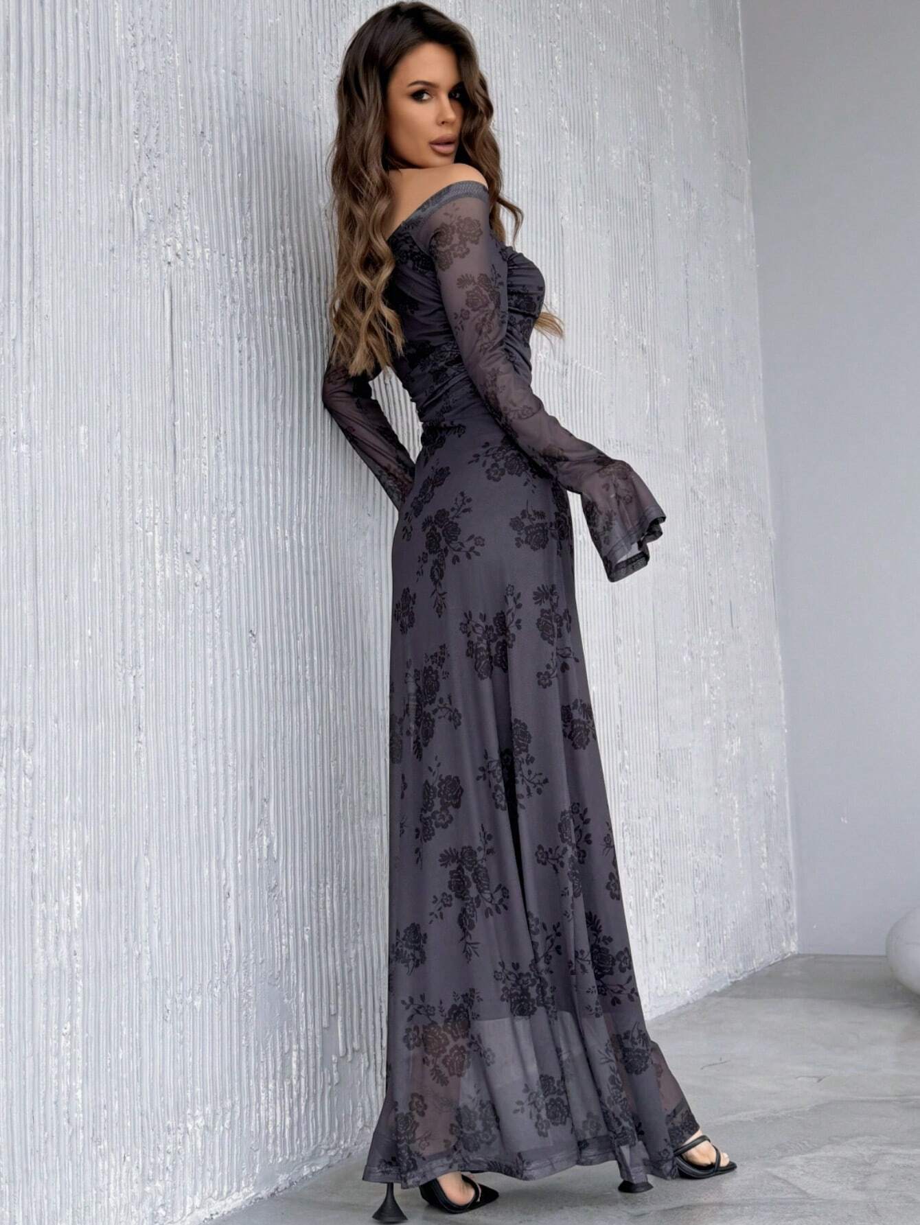  | SHEIN Privé Women's Artsy Butterfly Printed Off Shoulder Fitted A-Line Dress | Dress | Shein | OneHub