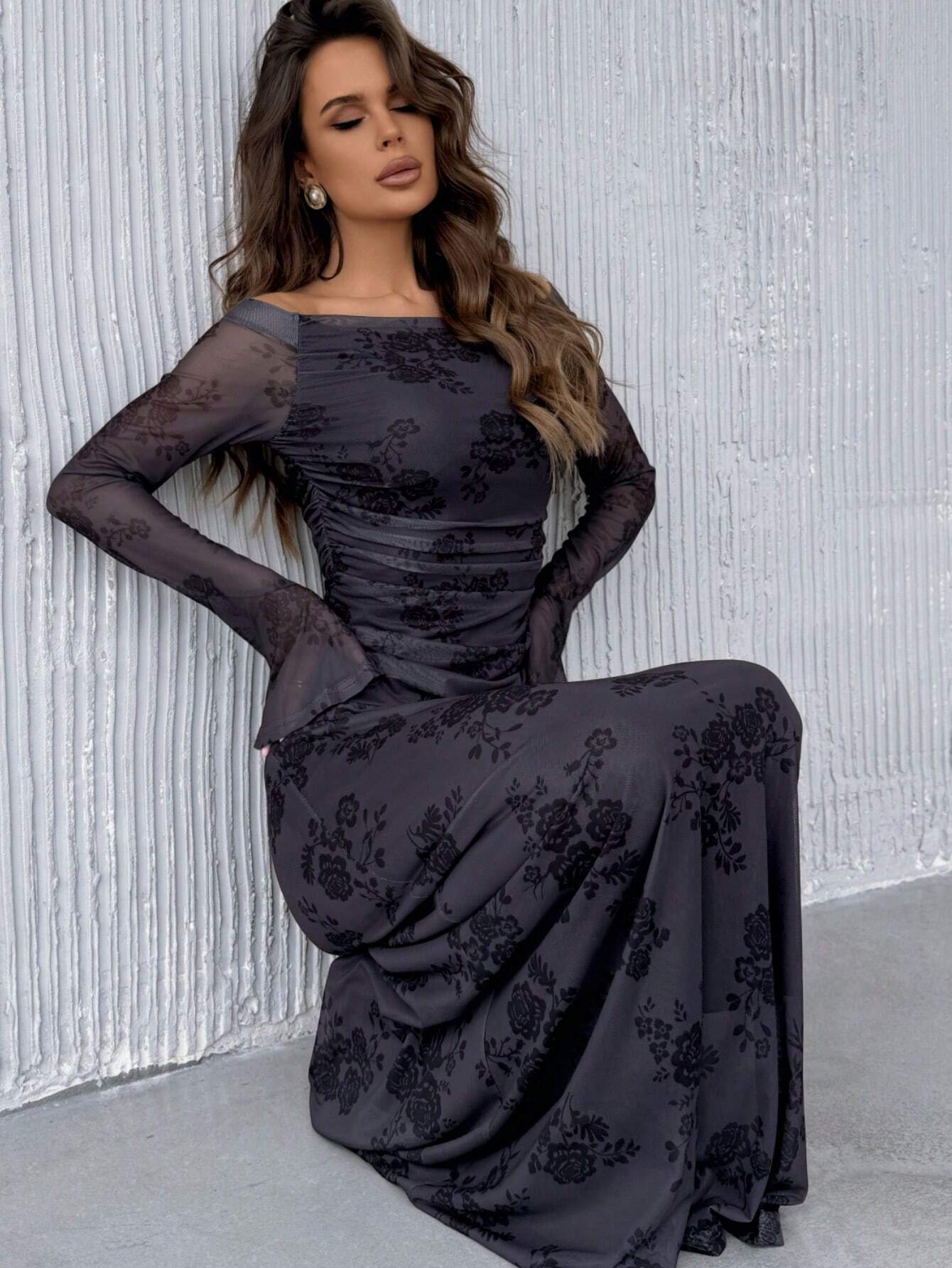  | SHEIN Privé Women's Artsy Butterfly Printed Off Shoulder Fitted A-Line Dress | Dress | Shein | OneHub