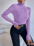  | SHEIN Privé Women's Solid Color Minimalist Turtleneck Pullover Sweater | Sweater | Shein | OneHub