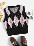  | SHEIN Qutie Argyle Pattern Sweater Vest | Skirt | Shein | OneHub