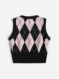  | SHEIN Qutie Argyle Pattern Sweater Vest | Skirt | Shein | OneHub