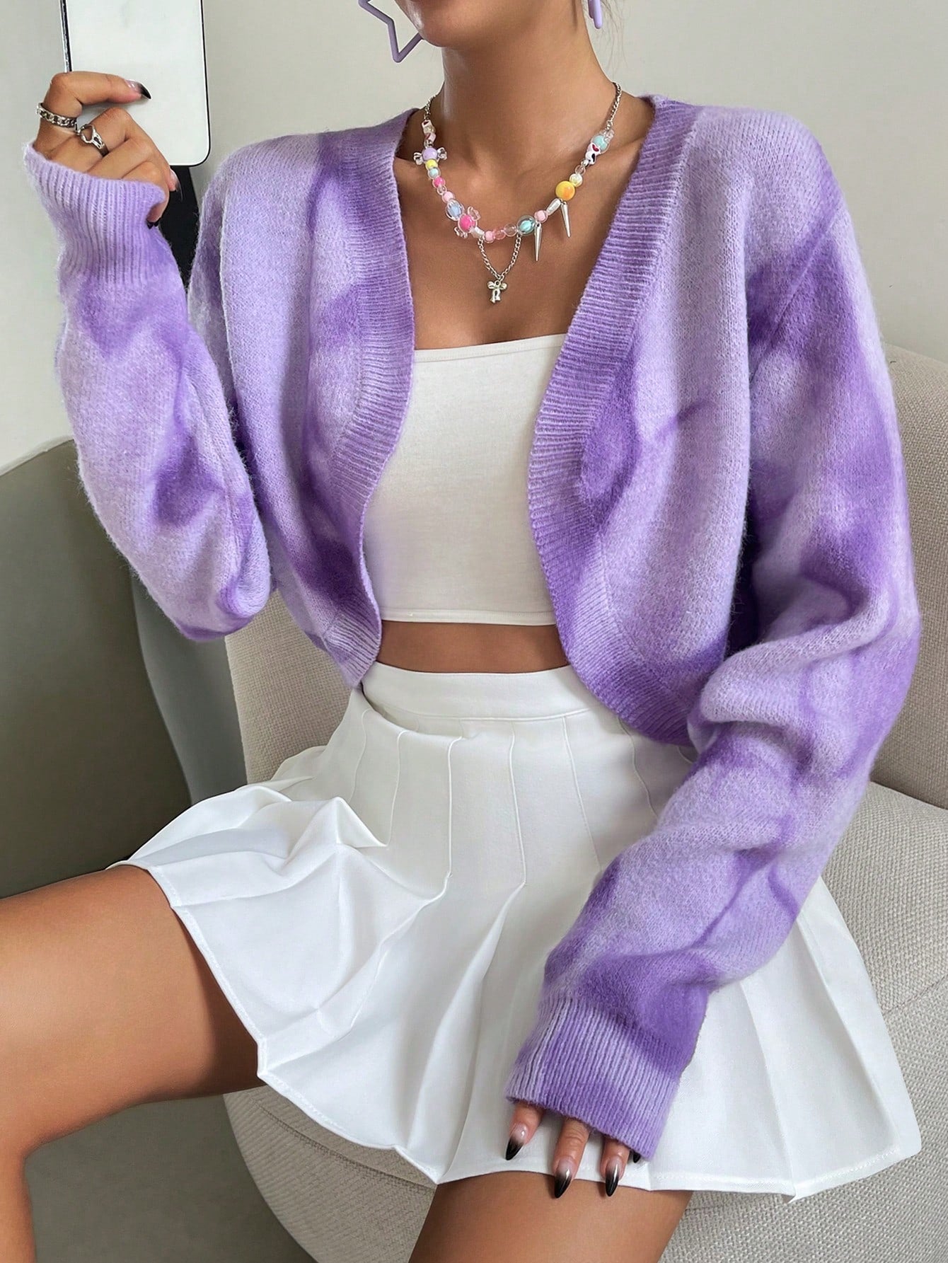  | SHEIN Qutie Heart Pattern Drop Shoulder Duster Cardigan | Sweater | Shein | OneHub