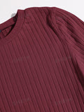  | SHEIN Qutie Solid Lettuce Trim Rib-knit Tee | Top | Shein | OneHub