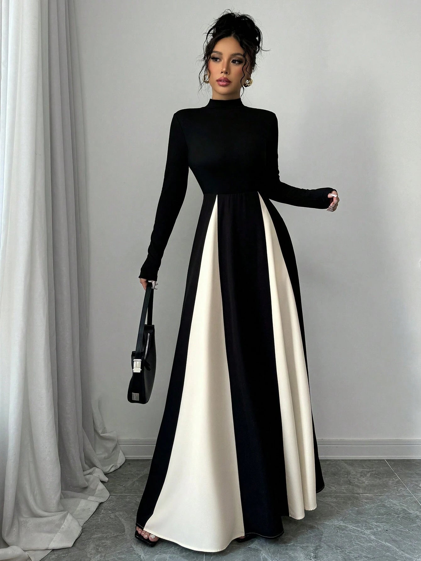 SHEIN Raffina European And American Style Color Block Long Sleeve A-L | Dress | OneHub SHEIN Raffina European And American Style Color Block Long Sleeve A-L | Dress | OneHub