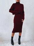  | SHEIN Raffinéa Turtleneck Drop Shoulder Sweater & Knit Dress | Sweater | Shein | OneHub