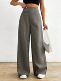  | SHEIN Raffinéa Women Asymmetric Waist Loose Casual Wide Leg Pants | Pants | Shein | OneHub