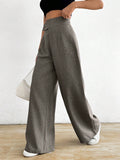  | SHEIN Raffinéa Women Asymmetric Waist Loose Casual Wide Leg Pants | Pants | Shein | OneHub