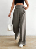 | SHEIN Raffinéa Women Asymmetric Waist Loose Casual Wide Leg Pants | Pants | Shein | OneHub