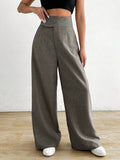  | SHEIN Raffinéa Women Asymmetric Waist Loose Casual Wide Leg Pants | Pants | Shein | OneHub