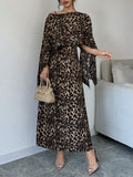  | SHEIN Raffinéa Women Leopard Print Hooded Cape Dress Maxi Women Outfit | Dress | Shein | OneHub